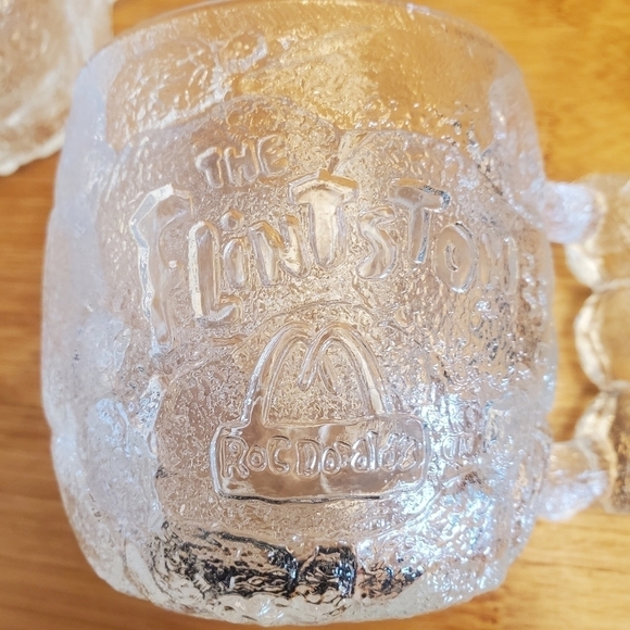 Set of 2 Flintstones McDonald's Rocky Road 3D Coffee Mugs Glass RocDonalds 1993 - Picture 7 of 12